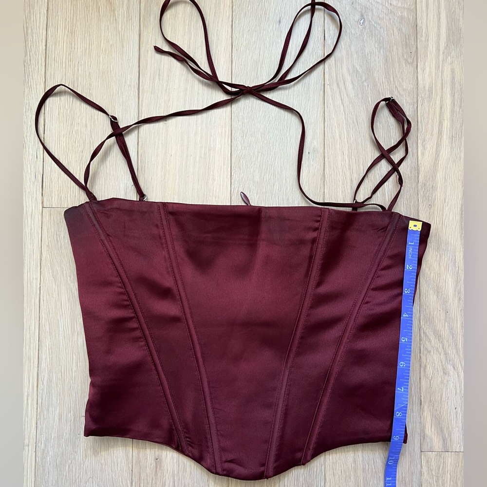 House of CB Cropped Satin Corset Bustier Top - Picture 8 of 8
